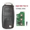 VW Remote Car Key 1K0959753N 433Mhz ID48